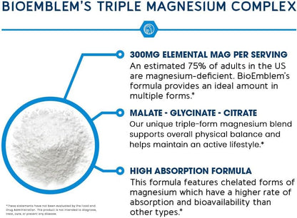 BioEmblem Triple Complex Magnesium (90 Capsules)