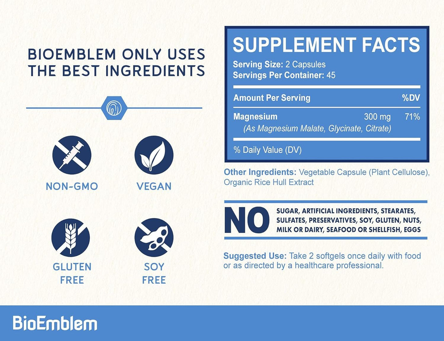 BioEmblem Triple Complex Magnesium (90 Capsules)